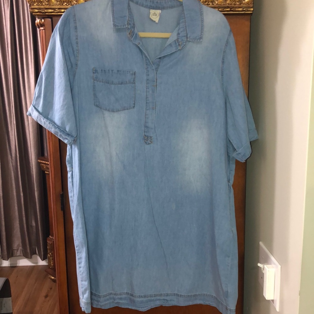 Short shirt like denim dress.